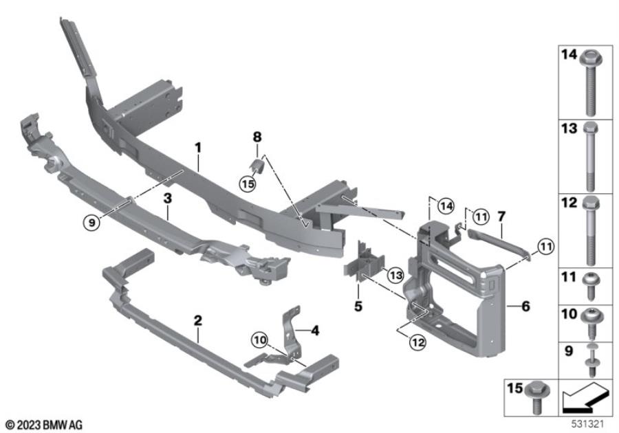 Diagram Carrier, front for your 2007 BMW M6   