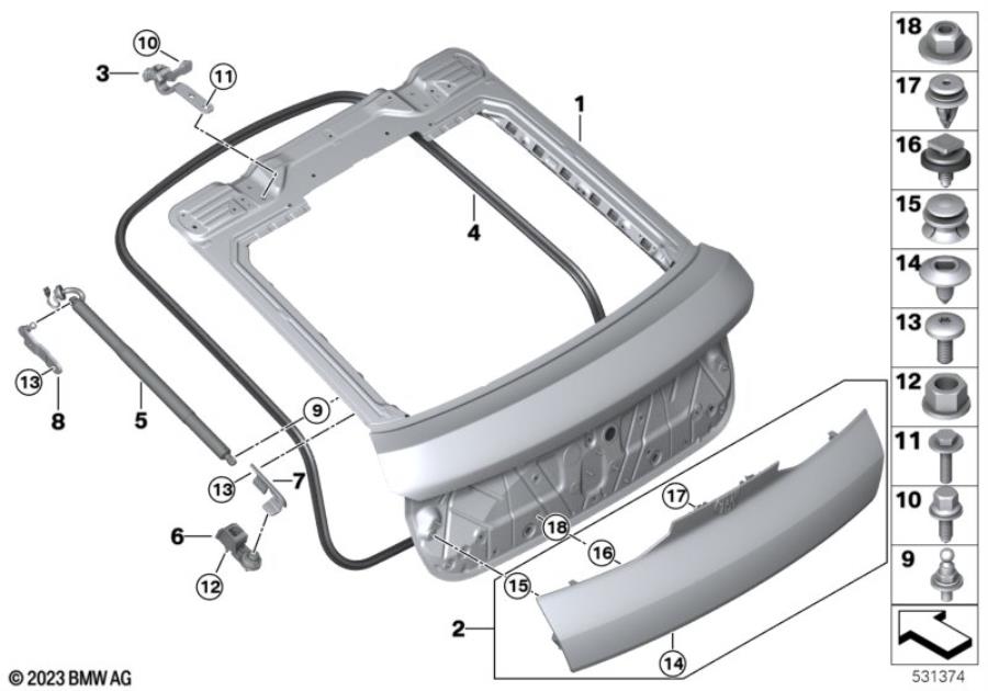 Diagram Trunk lid for your 2010 BMW 335i   