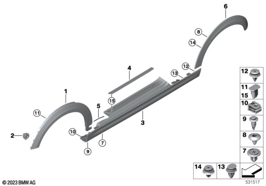 Diagram Cover door sill / wheel arch for your MINI