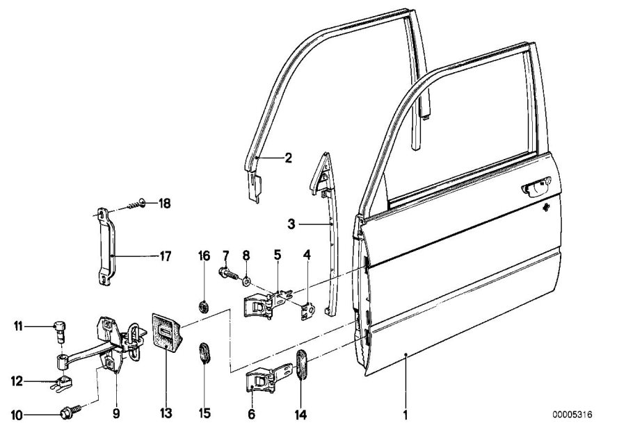 Diagram Front DOOR-HINGE/DOOR brake for your 2017 BMW M2   