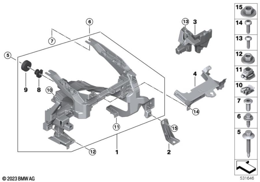 Diagram Carrier instrument panel for your 2016 BMW M6   