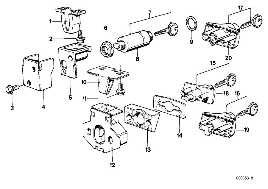 Diagram Trunk lid, hinge, latch for your BMW