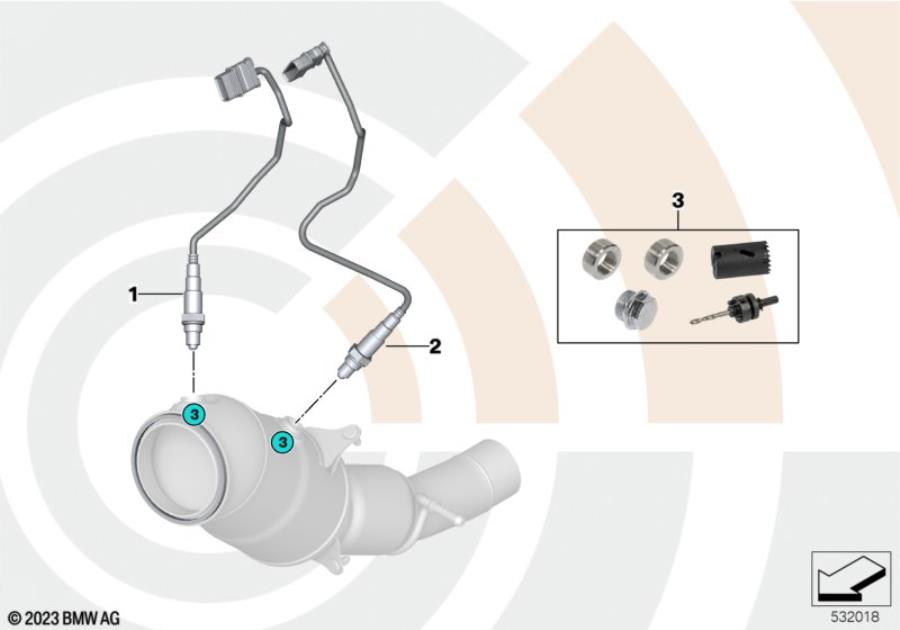 Diagram Rep. kit welded case exhaust gas sensors for your 2016 BMW M6   