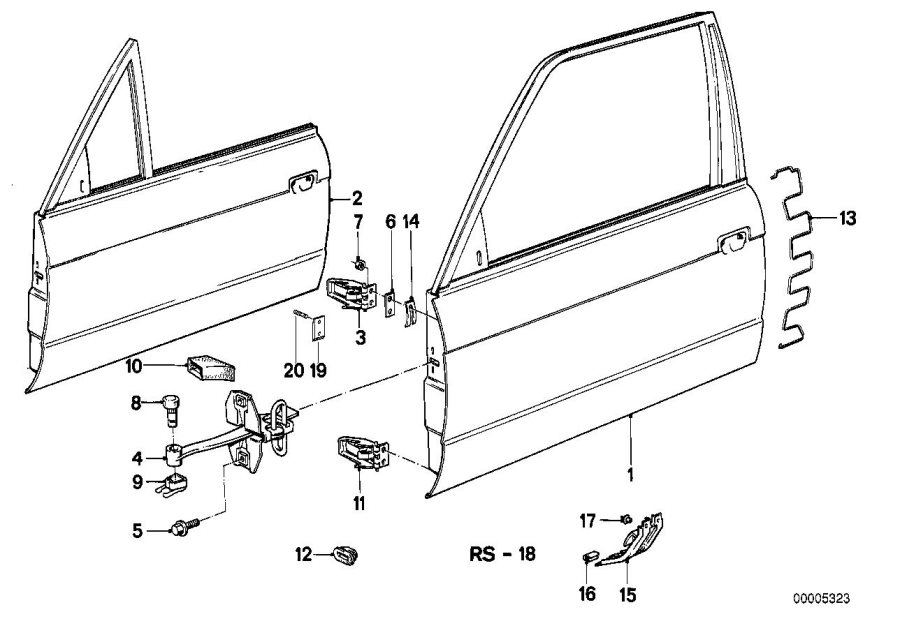 Diagram Front DOOR-HINGE/DOOR brake for your 2017 BMW M2   