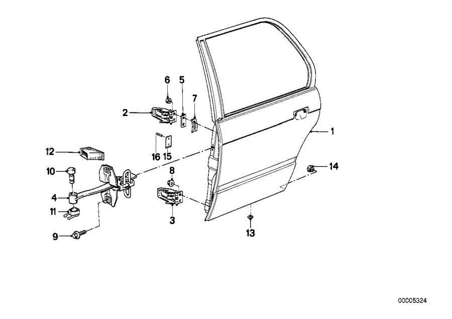 Diagram Rear door - hinge/door brake for your 2017 BMW M2   