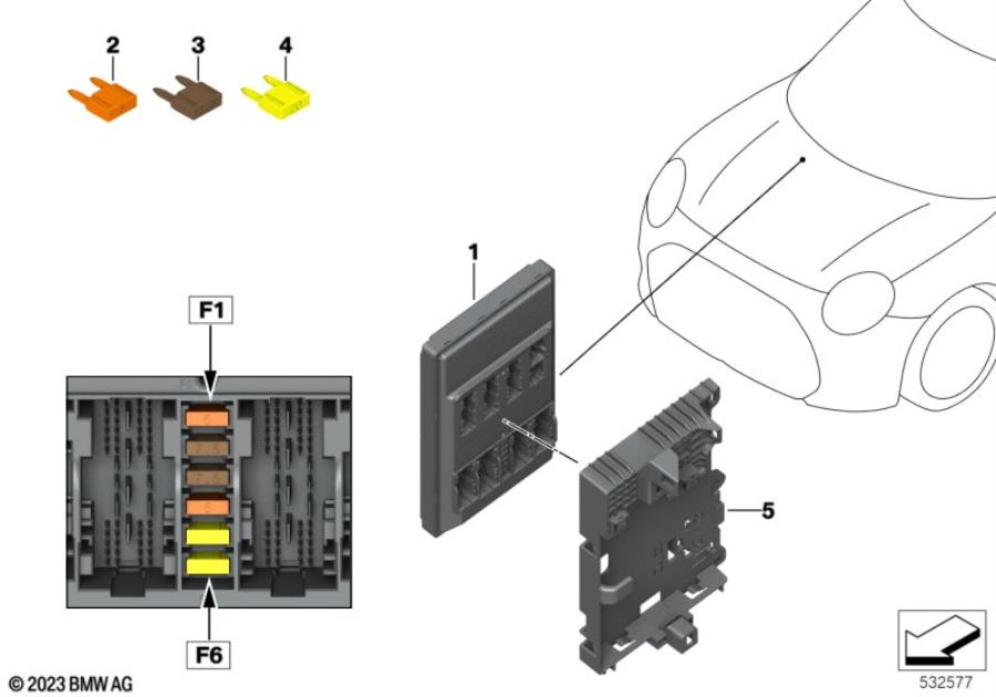 Diagram Control unit Basic Central Platform BCP for your MINI