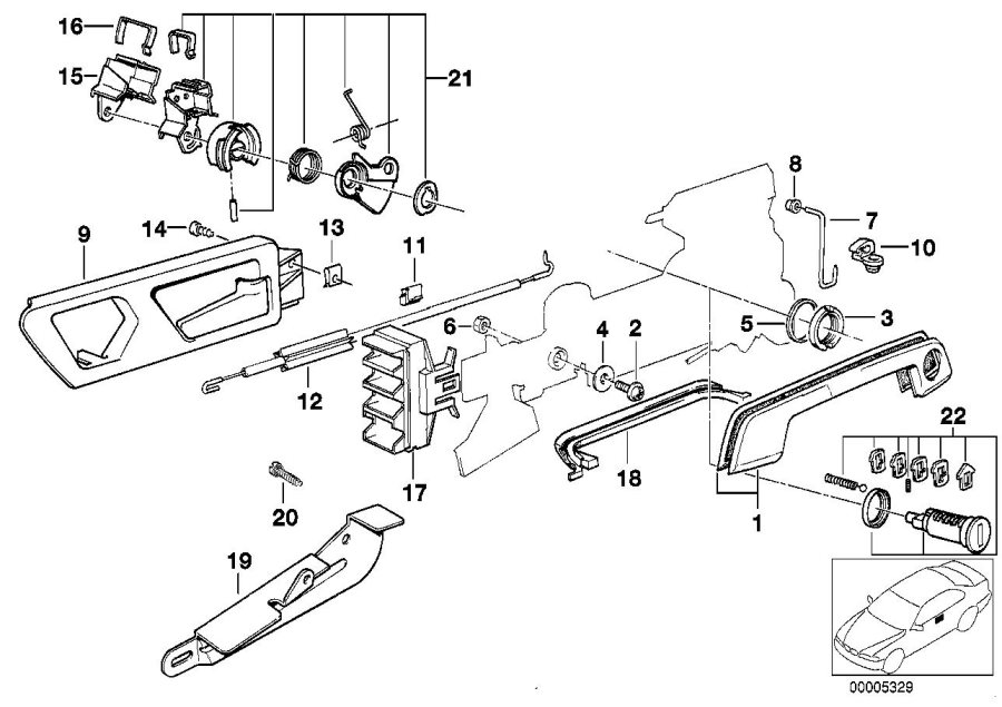 Diagram FRONT DOOR CONTROL/DOOR LOCK for your 2019 BMW 230iX  Convertible 