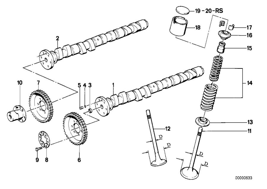 Diagram Valve Timing Gear - Cam Shaft for your 2018 BMW X2 28iX  