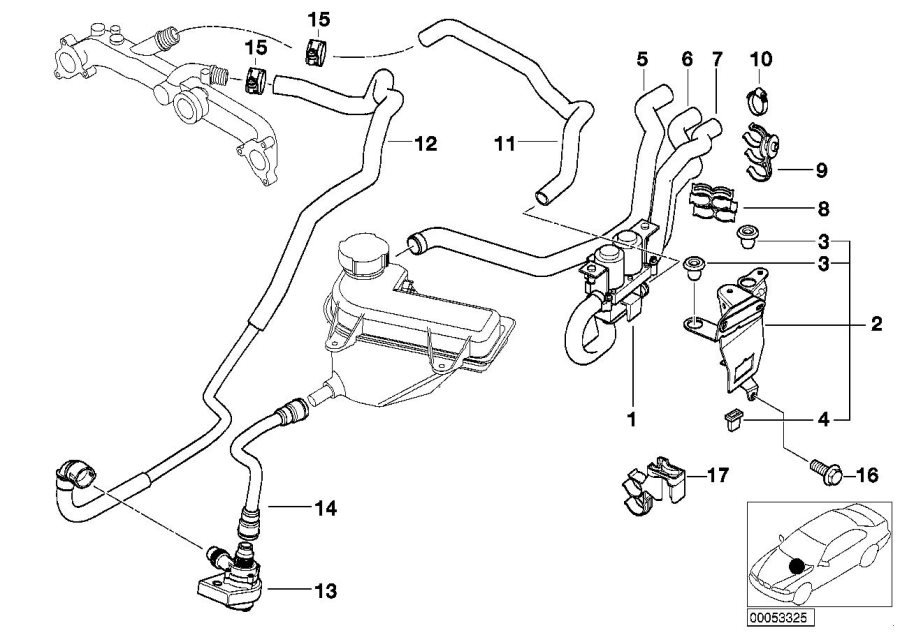 Diagram Water VALVE/WATER hose ihka for your BMW