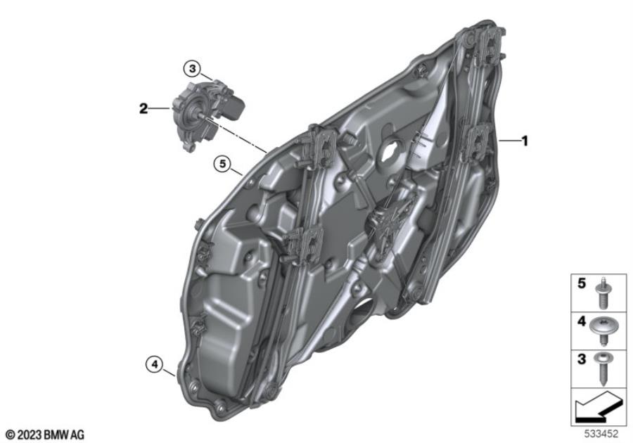 Diagram Door window lifting mechanism front for your 2016 BMW 640iX   