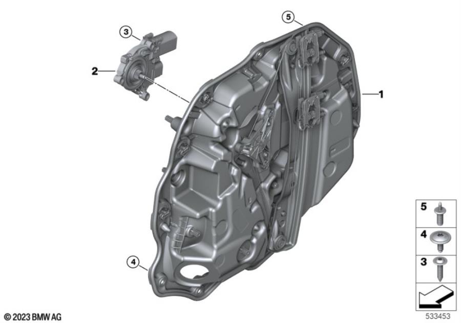 Diagram Door window lifting mechanism rear for your 2016 BMW 640iX   