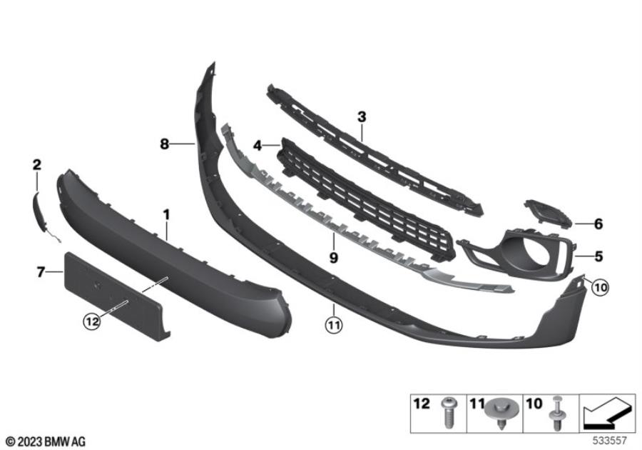 Diagram Aerokit, cover, trim elements, front for your MINI