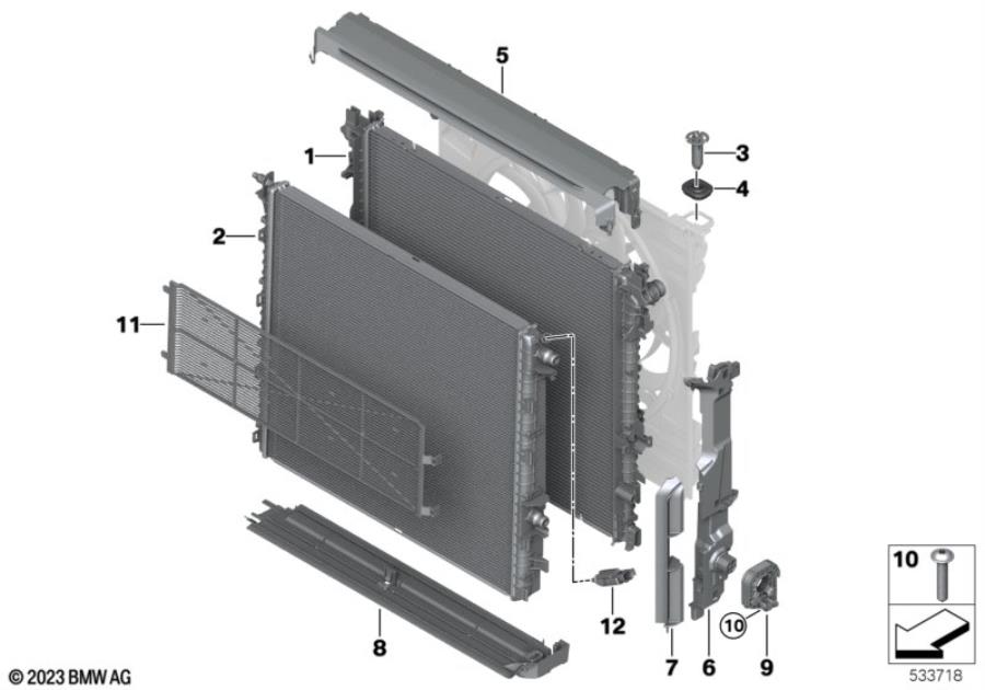 Diagram Coolant radiator mounting hardware for your 2007 BMW M6   