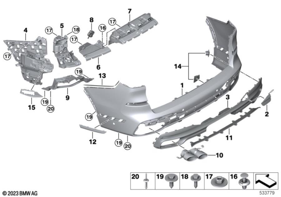 Diagram M Trim, rear for your BMW