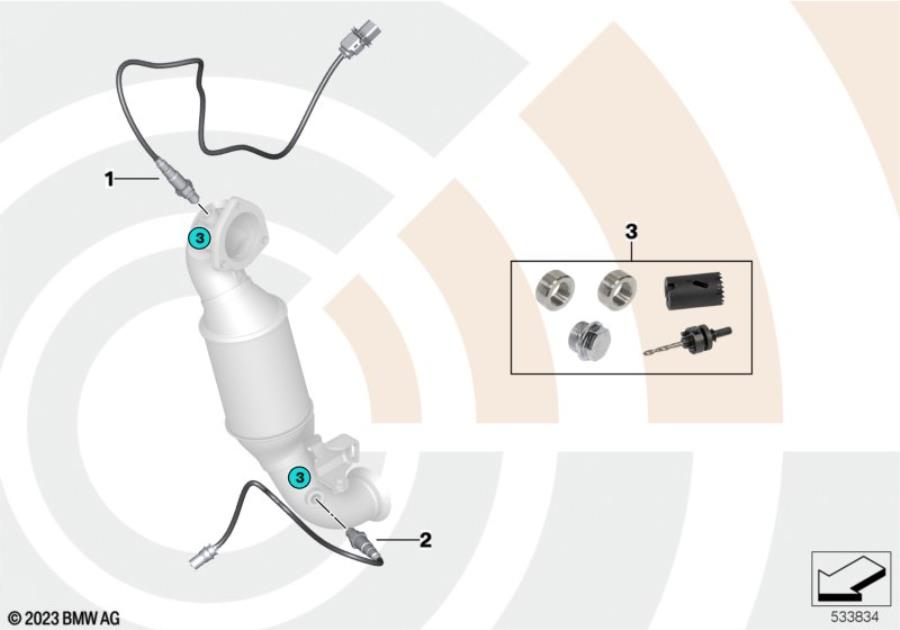 Diagram Rep. kit welded case exhaust gas sensors for your MINI