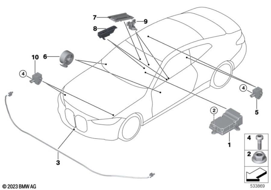 Diagram Electric parts airbag for your 2023 BMW X3  30eX 