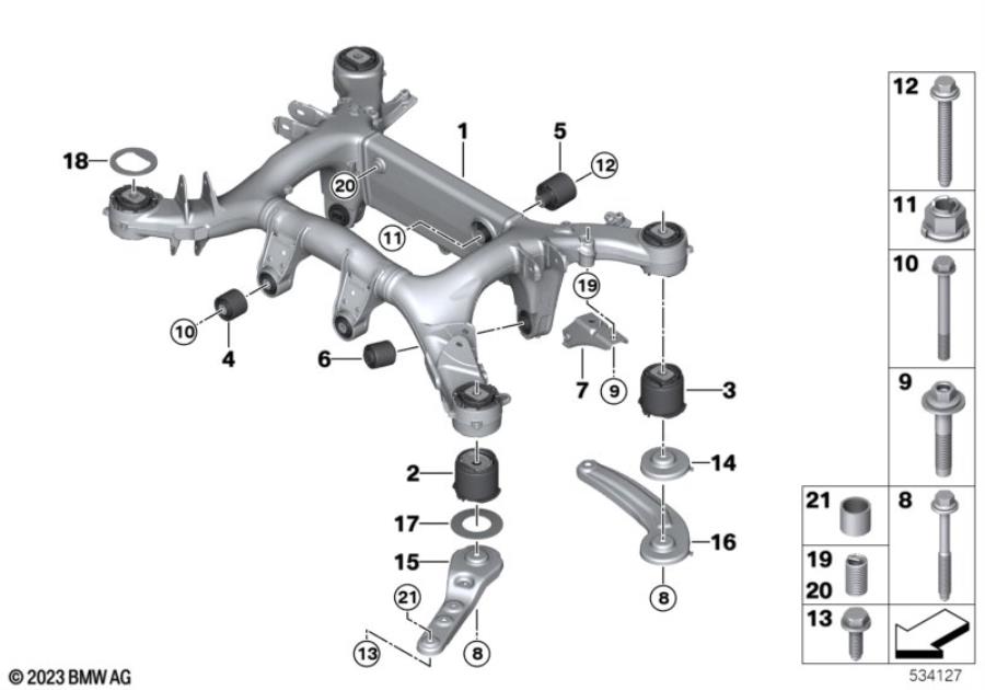 Diagram Rear axle carrier for your BMW X6  