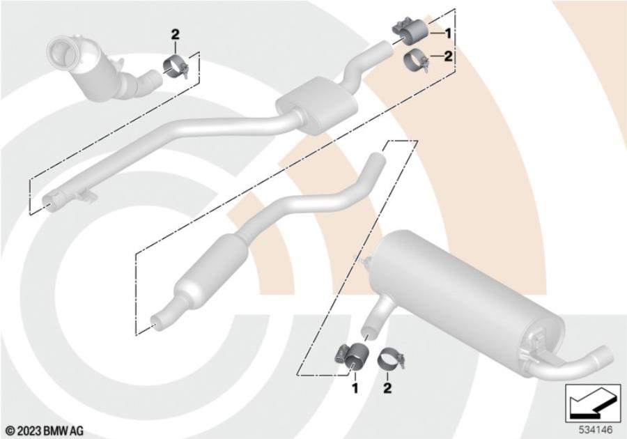 Diagram Clamp collars, clamp sleeves, exh system for your 2015 BMW M6   