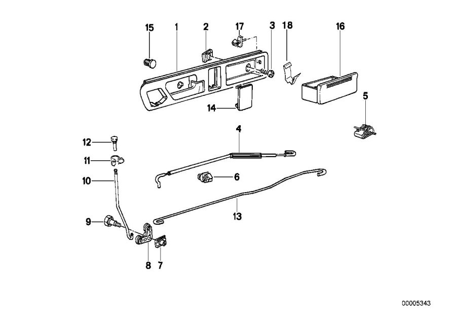 Diagram Closing system, door, rear for your BMW