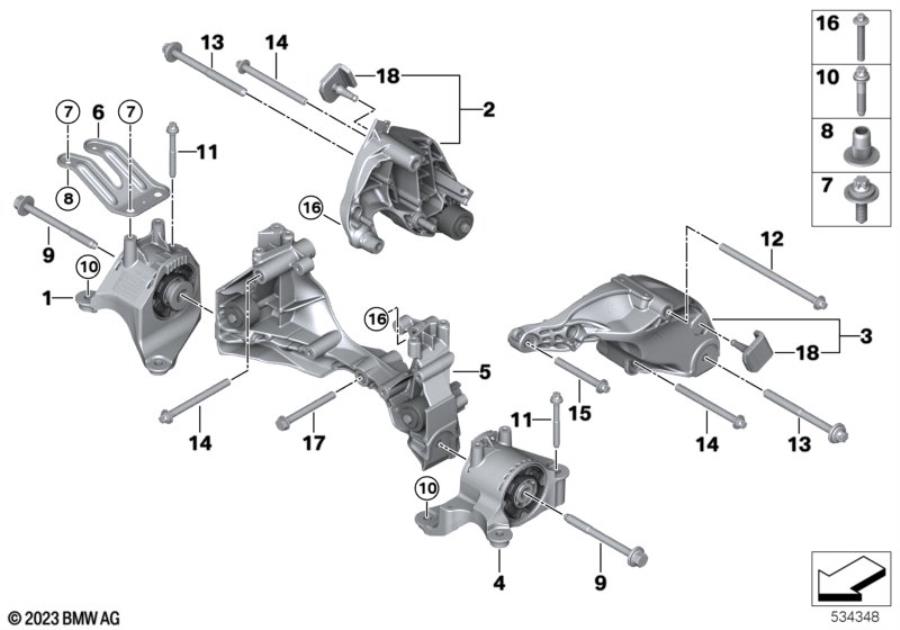 Diagram Hanger assembly, eDrive motor for your 1988 BMW M6   