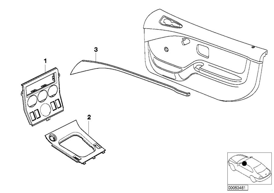 Diagram Retrofit, int.mouldings, matt chrome for your BMW