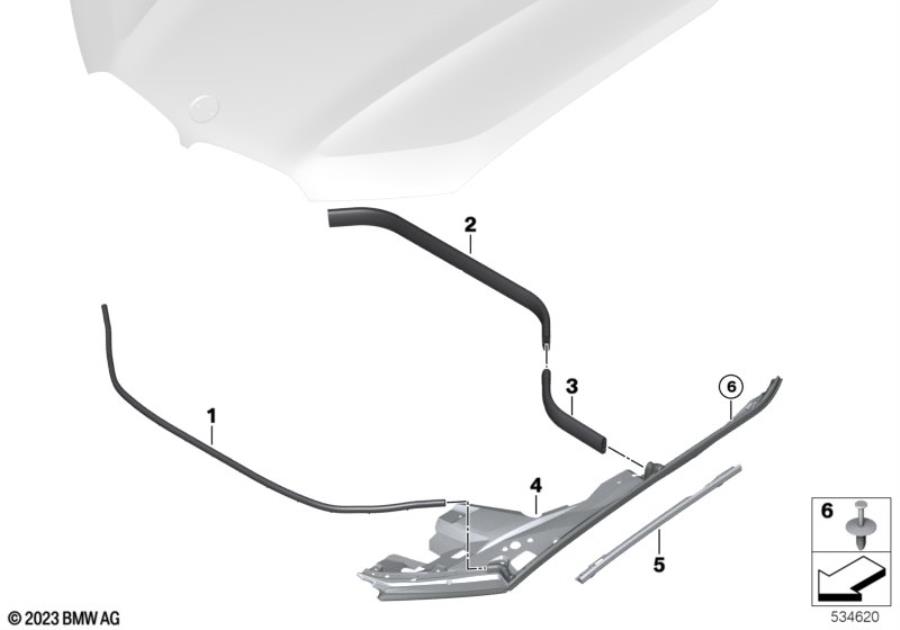 Diagram Hood seals for your BMW