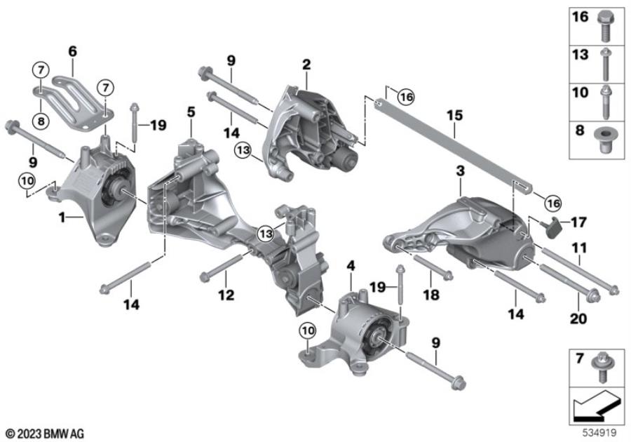 Diagram Hanger assembly, eDrive motor for your 1988 BMW M6   