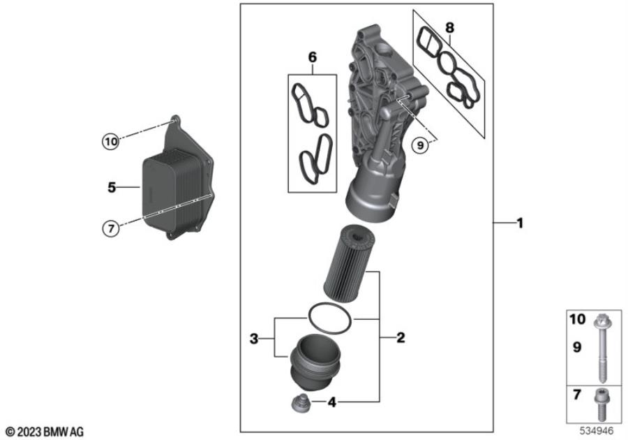 Diagram Lubricat.syst.-oil filter,heat exchanger for your MINI