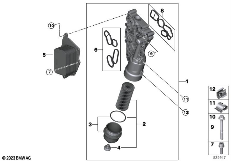 Diagram Lubricat.syst.-oil filter,heat exchanger for your MINI