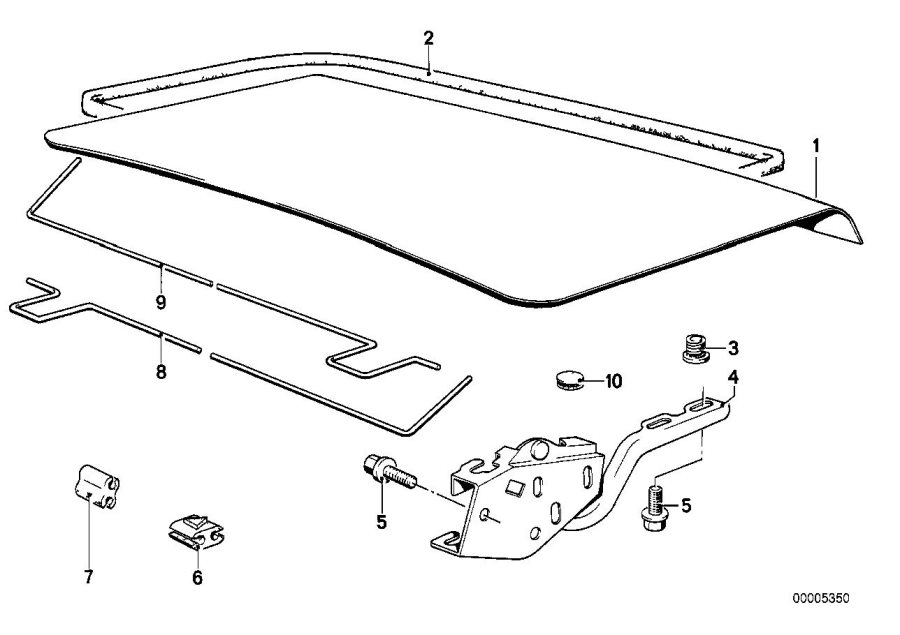 Diagram Single components for trunk lid for your 1988 BMW M6   