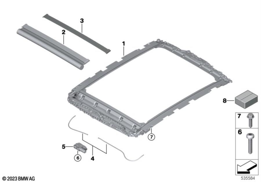 Diagram Panorama glass roof, roller for your BMW