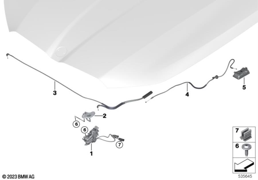 Diagram Hood locking system for your BMW