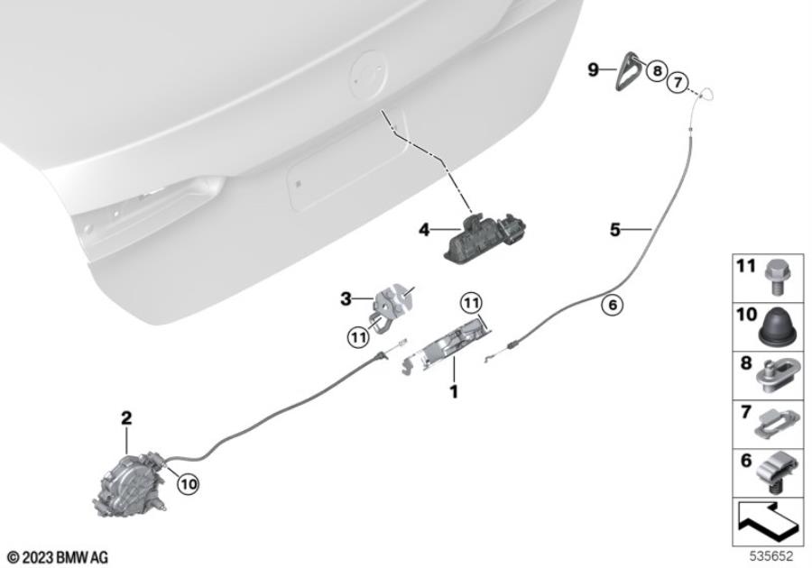 Diagram Tailgate closing system for your BMW