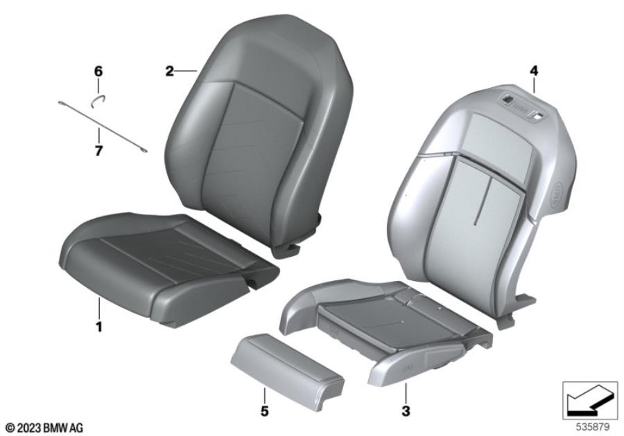 Diagram Seat, front, upholstery and cover for your BMW