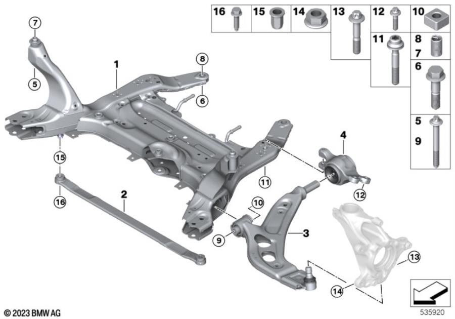 Diagram Front axle support/wishbone for your 1988 BMW M6   