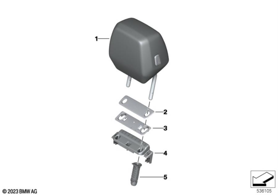 Diagram Seat, front, head restraint for your 2012 BMW M6   