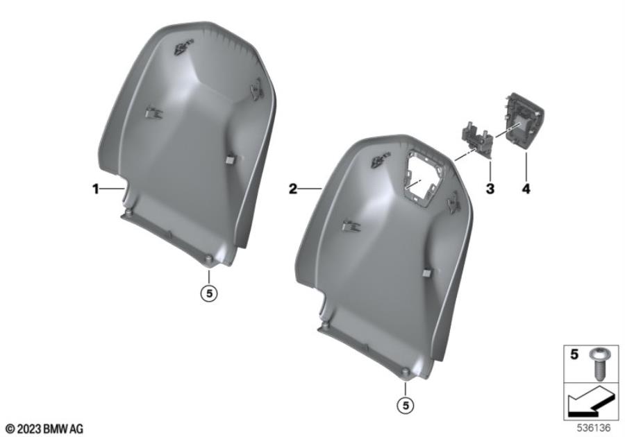 Diagram Seat, front, backrest trim covers for your BMW