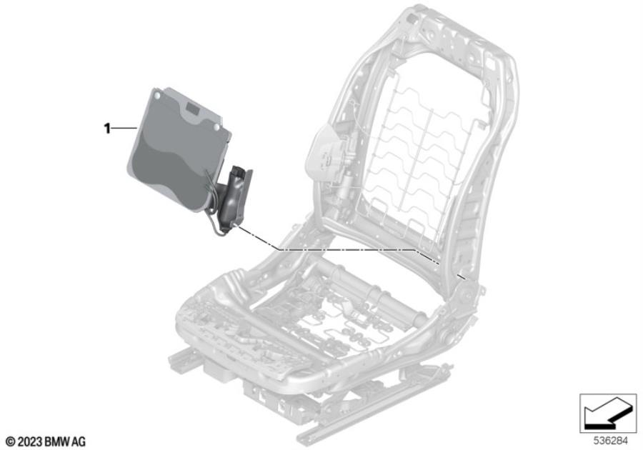 Full size assembly image of Seat, front, comfort functions (1/1)