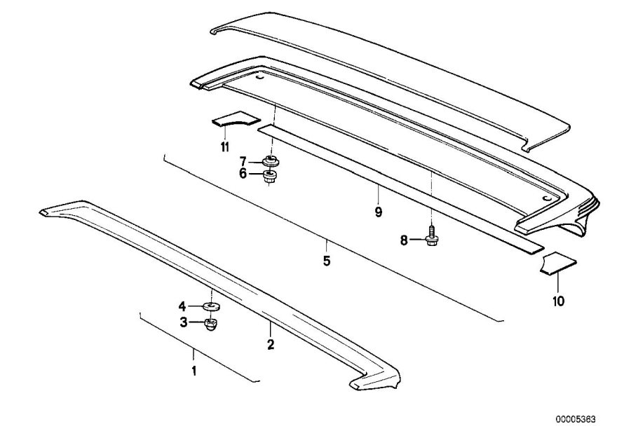 Diagram Rear spoiler single parts for your BMW Z4  