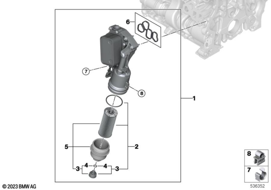 Diagram Lubricat.syst.-oil filter,heat exchanger for your MINI