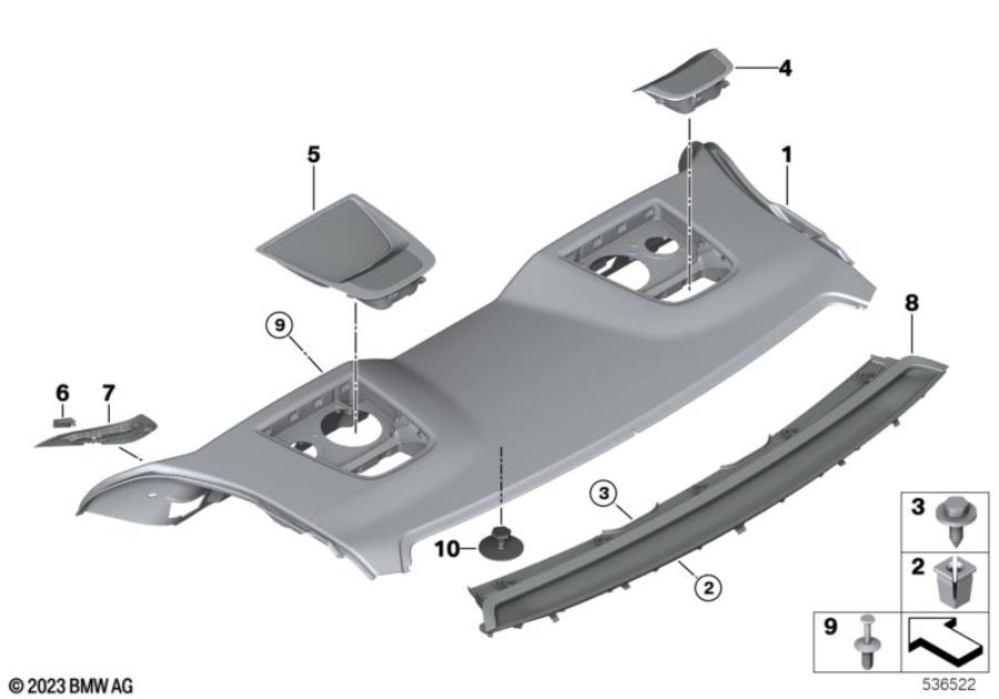 Diagram Rear window shelf for your 2012 BMW M6   