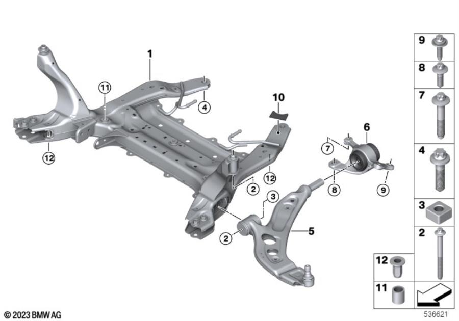 Diagram Front axle support/wishbone for your MINI