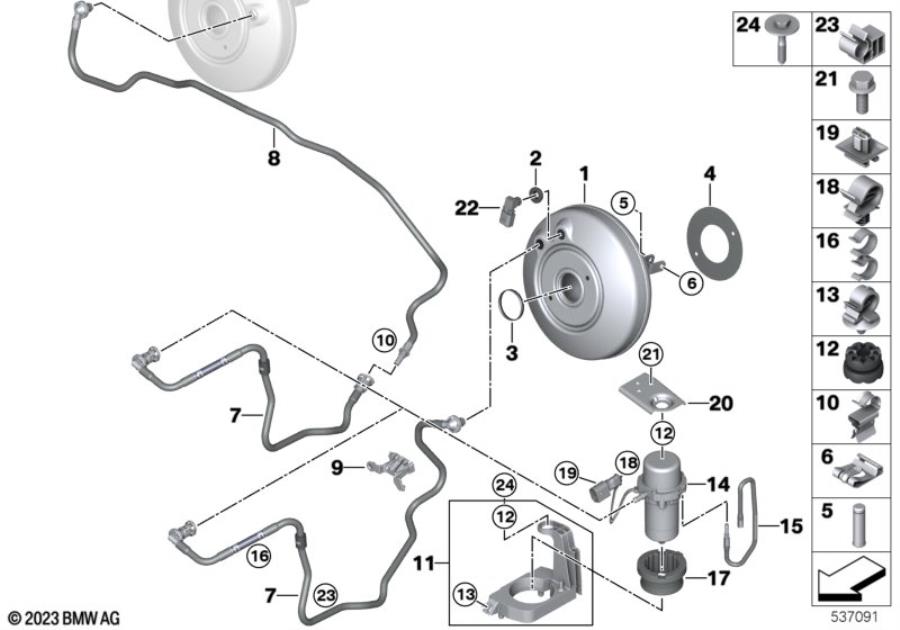 Diagram Vacuum pump for brake servo unit for your MINI