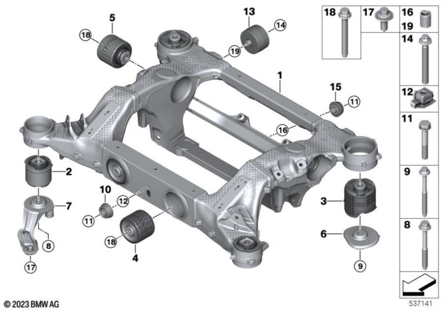 Diagram Rear axle support BEV for your 1988 BMW M6   