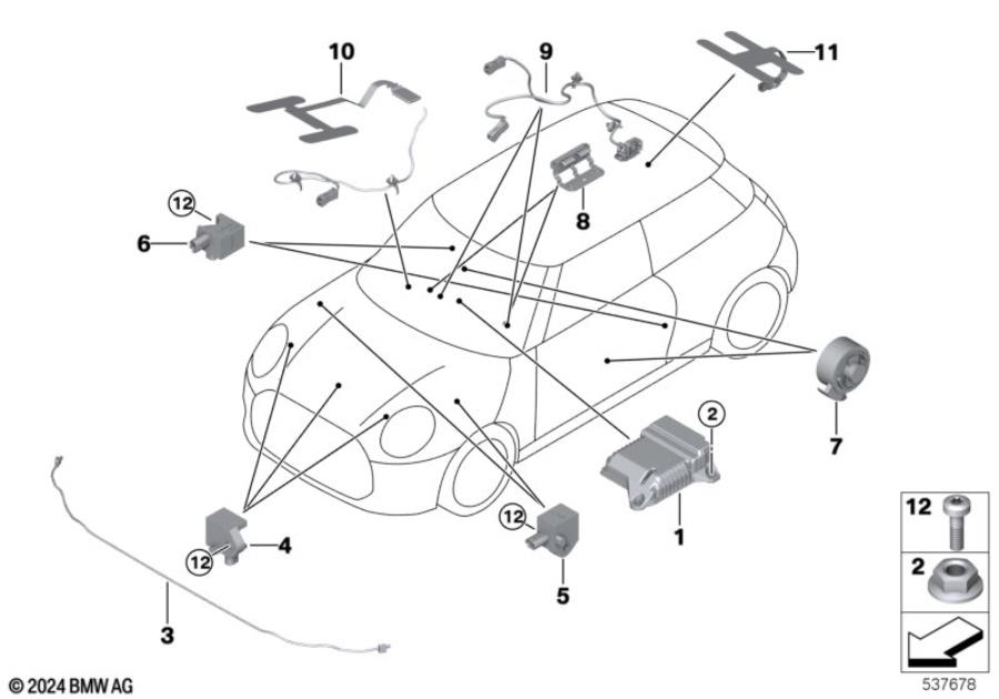 Diagram Electric parts airbag for your MINI