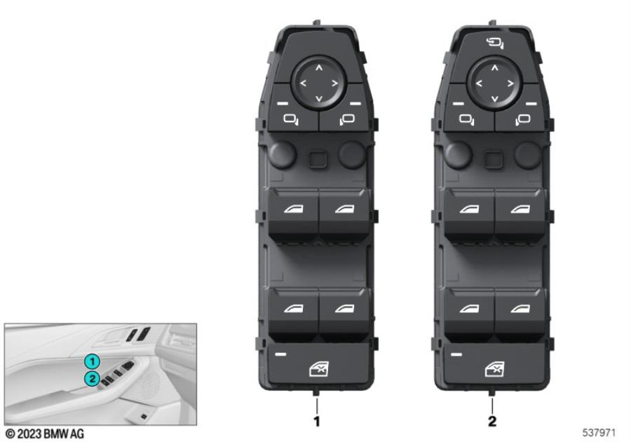 Diagram Operating unit, switch module, door for your MINI