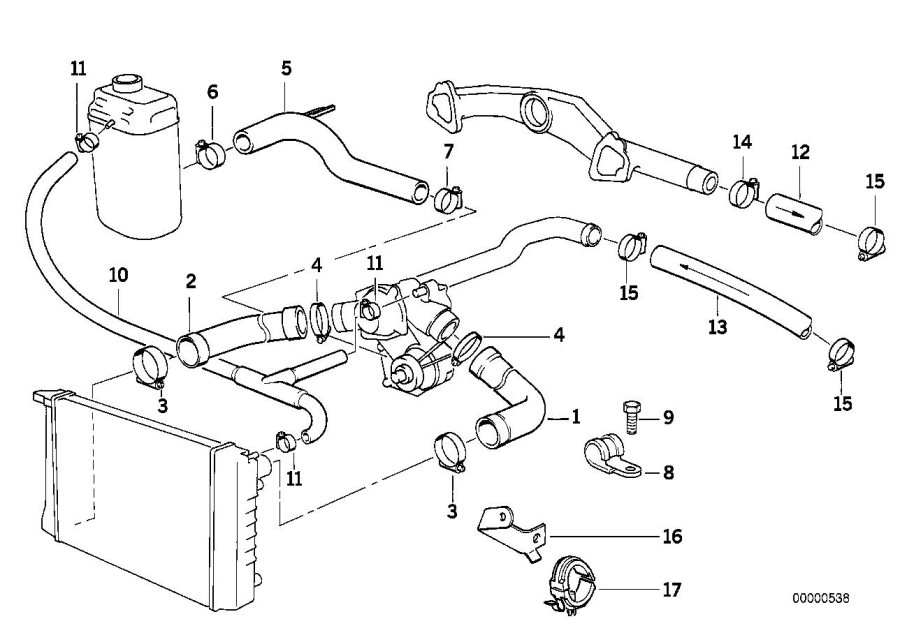 Diagram Cooling System Water Hoses for your 2016 BMW M6   