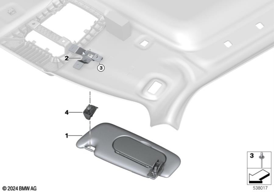 Diagram Sun visors for your MINI