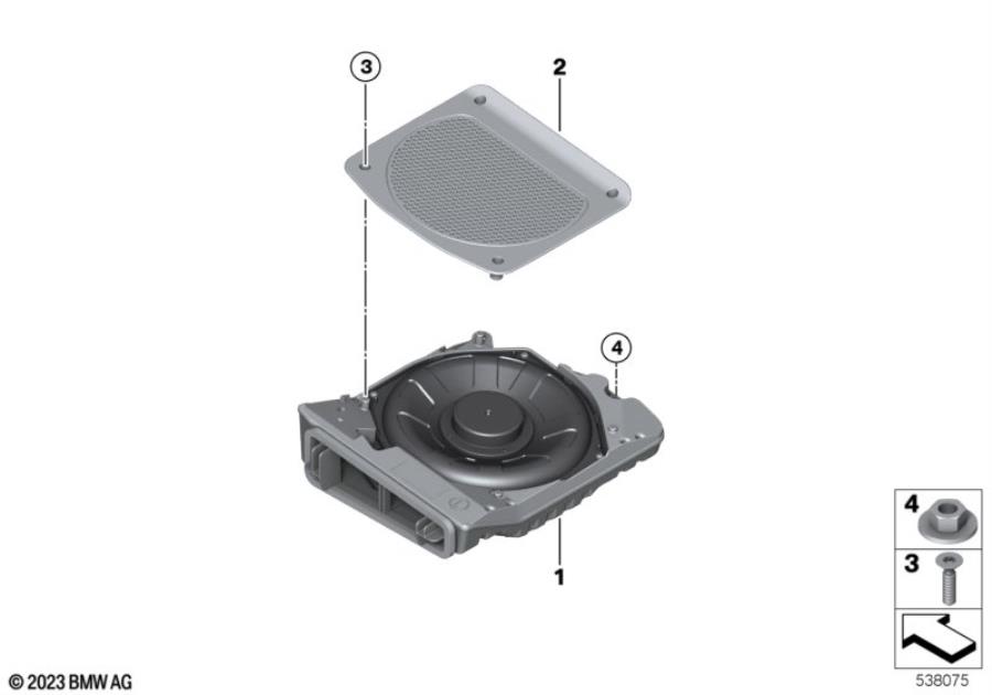 Diagram Components central bass for your BMW