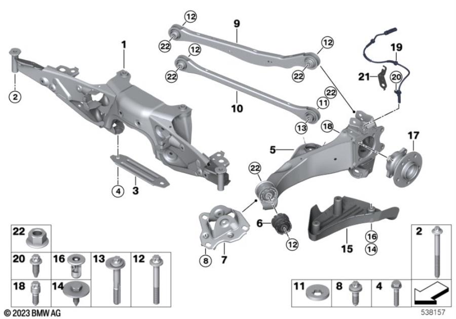 Diagram Rr axle support, wheel susp.,whl bearing for your MINI